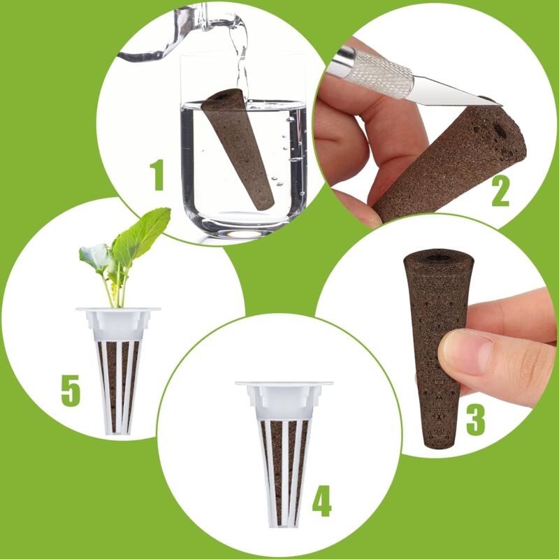 50 Paniers Hydroponiques 8 Cm En Plastique Noir - Tasses à Maille Pour Culture Hydroponie, Semis Et Plantation Indoor/Outdoor