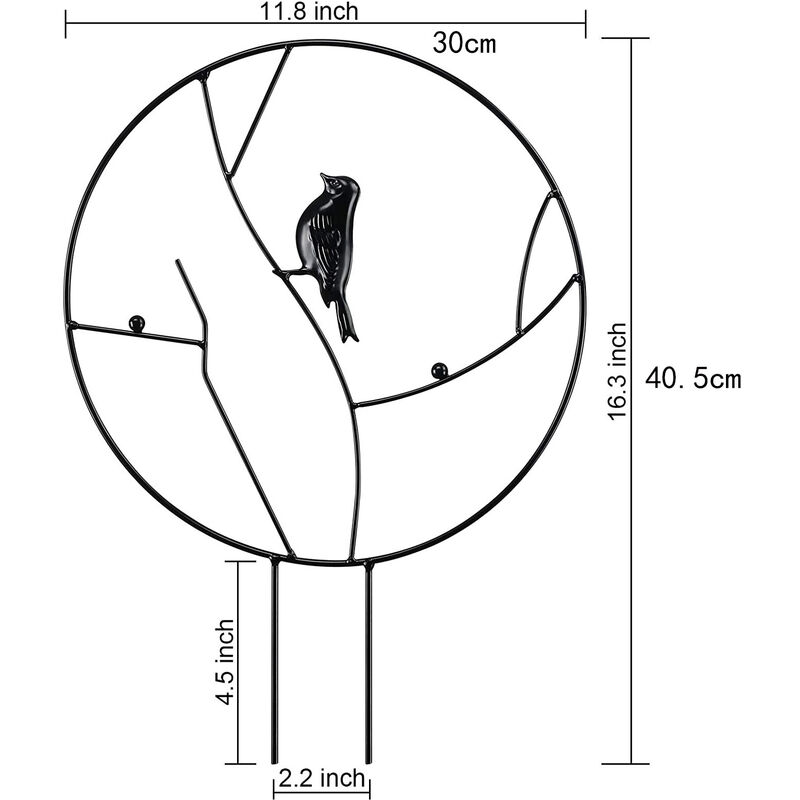 Treillis Décoratif En Métal Pour Plantes - Piquet De Jardin Robuste Anti-rouille - Support Pour Fleurs Grimpantes, Lierre, Légumes Et Vignes - 9