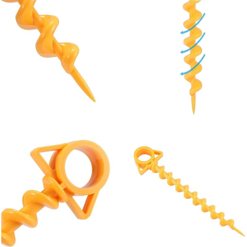 Lot De 10 Piquets De Tente, Piquets D'ancrage Au Sol En Spirale De 28