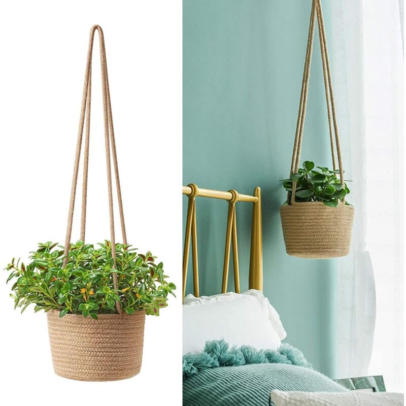 Panier En Corde Coton Panier à Plantes En Corde De Coton Tissé
