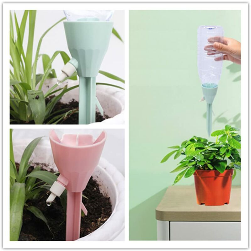 Système D'arrosage Goutte à Goutte 5 Réservoirs 3,5L - Pour Plantes D'intérieur, Vacances, économie D'eau