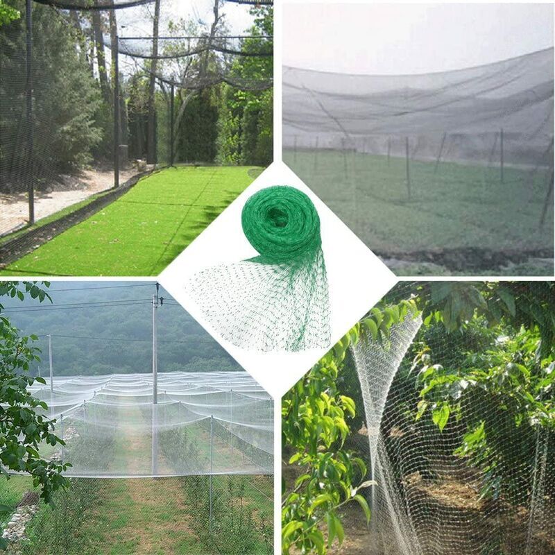 Filet Anti-oiseaux 2 Pièces 7,5m X 15m - Maille 50x50 Mm - Nylon Résistant - Pour Potager, Arbres, Bassin - 14