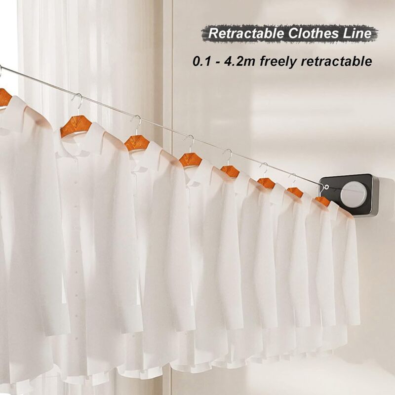 Corde à Linge Rétractable,Étendoir à Linge pour Intérieur et Extérieur