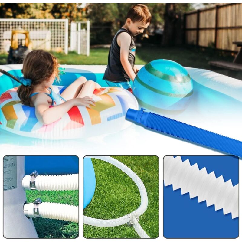 Adaptateur Piscine Bestway Amapool Kit Raccord De Tuyau, 6 Pièces I 2x38mm Raccord De Tuyau Pour Tuyau De Piscine I 4x Collier De Serrage En Acier Inoxydable V2A ø 30-45mm I Accessoires