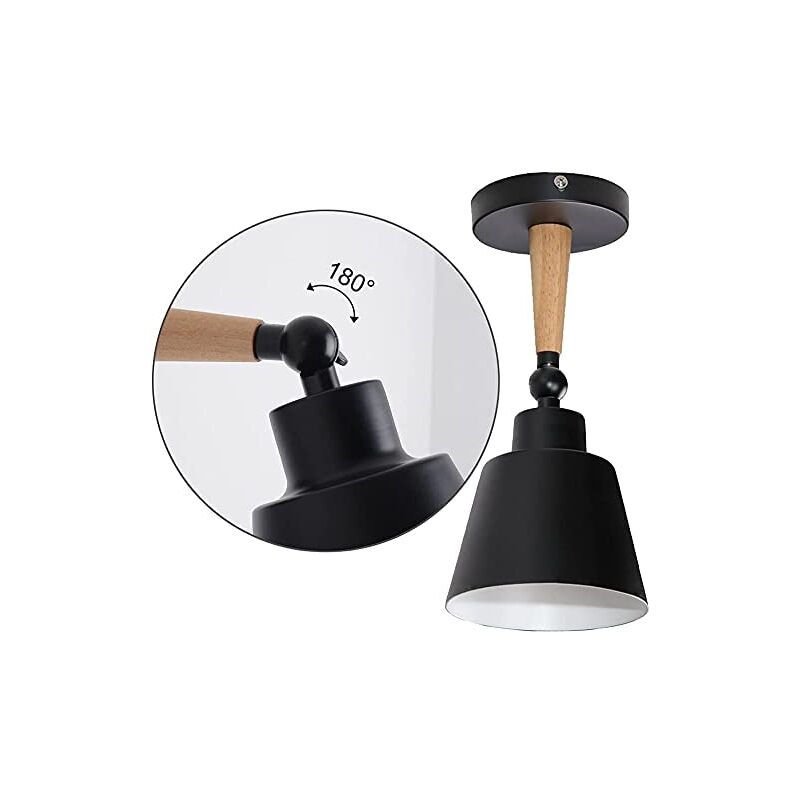 Lot 2 Appliques Murales Vintage TOKIUS - Lampe Murale Industrielle E27 Rotative Métal Blanc