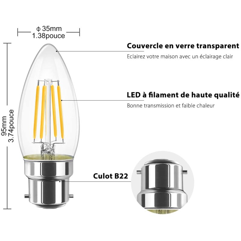 Pack de 5 ampoules LED GU10 dimmables
