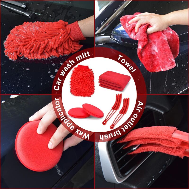 NZZVNZ Brosse Nettoyage Voiture, 7 Pièces Kit Nettoyage Voiture avec Gants De Lavage, Brosse de Détail, Brosse de Jante, Brosse de Nettoyage de Roues, Brosse de Nettoyage de Sortie d'air NZZVNZ Brosse Nettoyage Voiture, 7 Pièces Kit Nettoyage Voiture avec Gants De Lavage, Brosse de Détail, Brosse de Jante, Brosse de Nettoyage de Roues, Brosse de Nettoyage de Sortie d'air