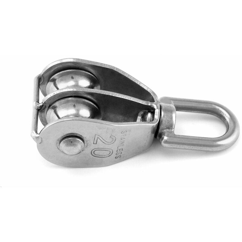 Poulie Marine à Double Pivot 35 Mm En Acier Inoxydable T316 - Bloc De Voile Robuste Avec Becket - Pour Gréement De Bateau Et Yacht
