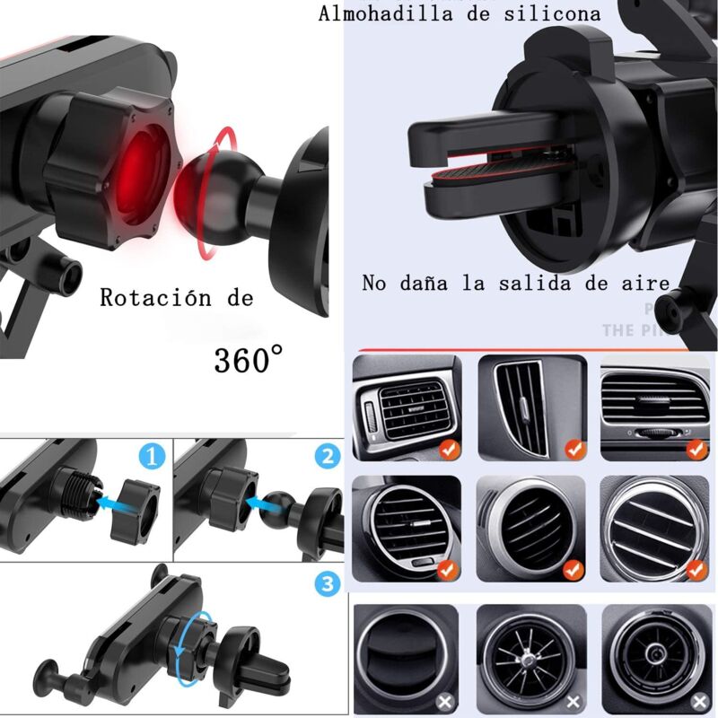 Support Téléphone Voiture Grille Aération