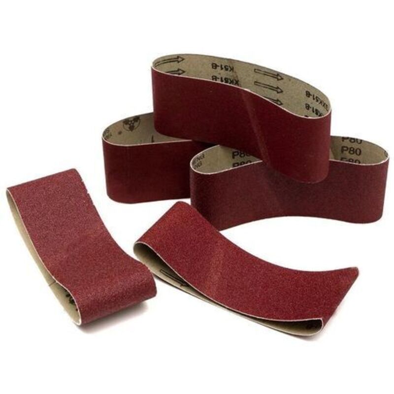 BE-TOOL 5 Bandes Abrasives Oxyde D'aluminium – Pour Ponceuse à Courroie, Pro Ou Bricoleur, Métal Et Bois