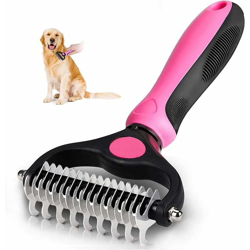 Brosse Démêlante Pour Chien Et Chat - 2 Pièces, Autonettoyante, Poils Courts Et Longs - 2