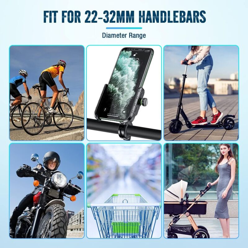 Support Téléphone Vélo MUSEDAY - Universel, Guidon 22.2-28.6mm