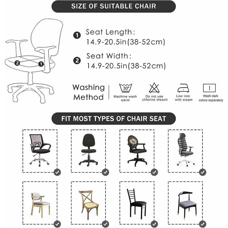 Housses De Chaise De Gaming De Jeu Extensible 4 Pièces,Housse De Chaise De Bureau Avec Accoudoirs/Dossier De Chaise,Housse De Fauteuil Rotatif,Dark Gray