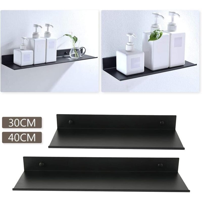 Étagère Murale Flottante Acier Inox - 300x90 Mm, Capacité 10 Kg, Rebord Antichute, Design Minimaliste