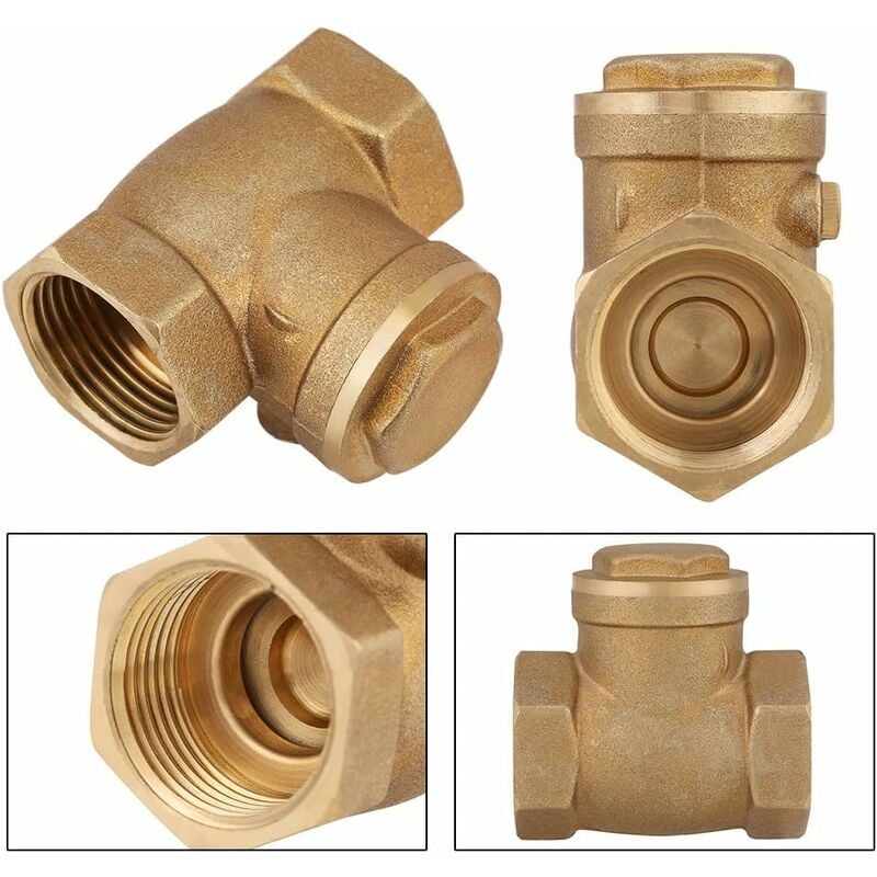 2 Clapets Anti-retour En Laiton DN20 De 3/4" Avec Filetages Intérieur