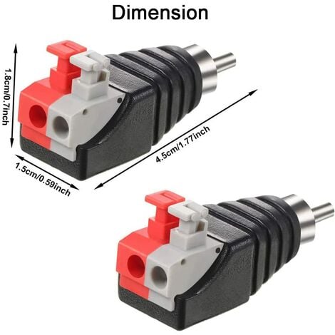 4 Adattatori RCA A Terminale A Vite - Per Altoparlanti, Subwoofer, CCTV, Collegamento Senza Saldatura - Foto 2