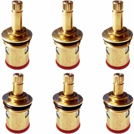 4 Pièces Tête A Disques Céramique, Robinet Robinet à Disque En Céramique En Laiton, Tete De Robinet Disque Ceramique, Cartouches Céramique Universelles De Rechange, Pour Maison, Cuisine (Rouge, Bleu