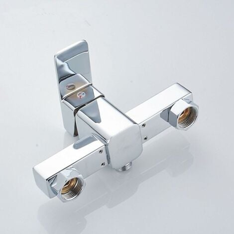 Robinet de douche mural moderne chromé avec mitigeur de douche pour eau froide et chaude