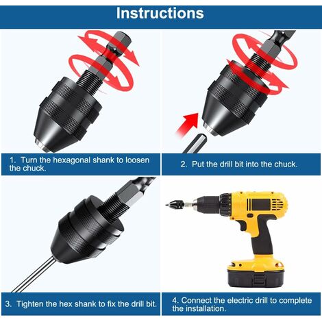 Tidevib Mini Mandrin De Perceuse Manuelle En Aluminium Avec
