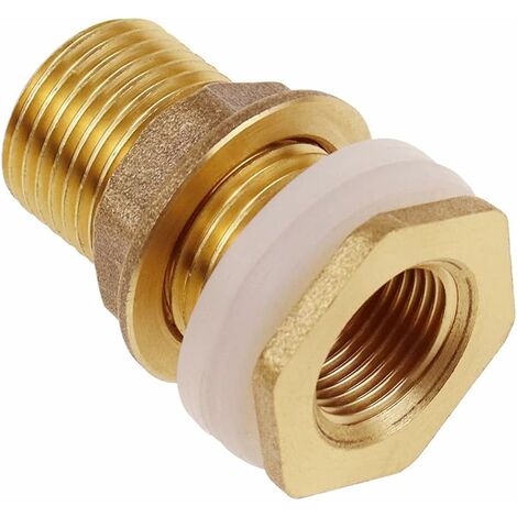 Raccords Laiton Pour Réservoir D'eau - 2 Pièces - 3/4 Pouce - Rondelles Incluses - Parfait Pour Barils, Aquariums Et Plomberie Maison