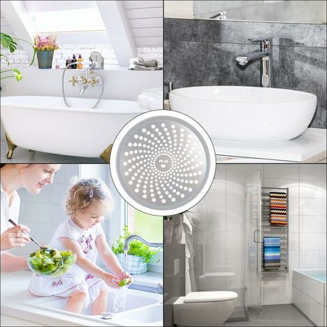 5 Grilles Anti-cheveux En Silicone Pour Douche Et évier - Ventouses Intégrées - Couleurs Assorties