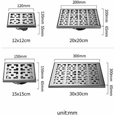 Siphon De Douche Carré Siphon De Sol Douche Vidage Carré Évier De Douche Accessoire De Salle De