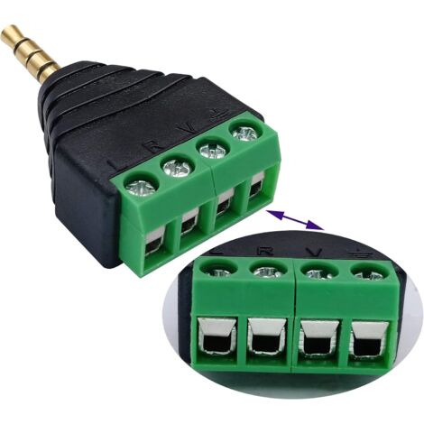 10 Connecteurs Jack 3,5mm à Bornes à Vis - Plaqué Or - Sans Soudure - Pour Audio, Micro Ou Casque