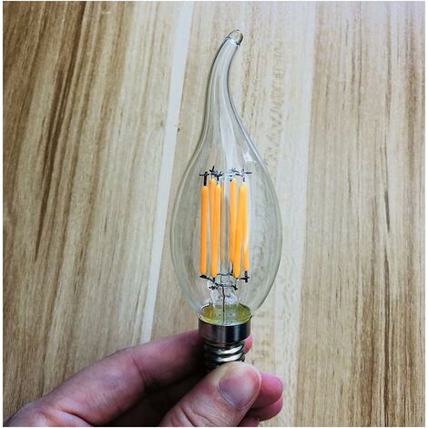 5 Pièces E14 6W Ampoules à Filament LED à Intensité Variable(Équivalent Lampe Halogène 60W)600LM Blanc Chaud 2700K Ampoule à Bougie Rétro C35 Lampe à Économie D'énergie [Classe énergétique A++]