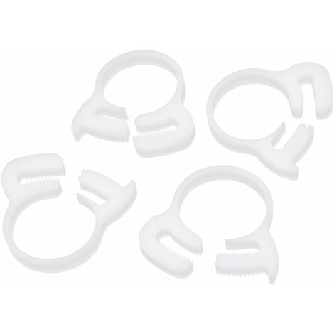 Collier de Serrage Tuyau Pince Clip Serre Joint 21.5mm-23.5mm double cliquet fixation plastique blanc 4 pcs (1/3)