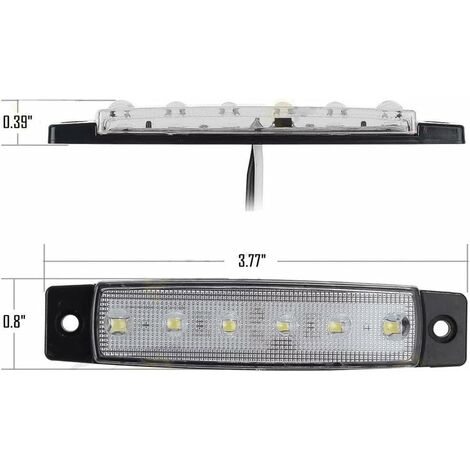 10 pcs 9,7 cm 6 LED côté 12V LED MARKER Remorque Feux de gabarit pour camion, marqueur lumière Ambre, partie arrière Feu de Gabarit, camion Cab Feux de gabarit, RV Convoi