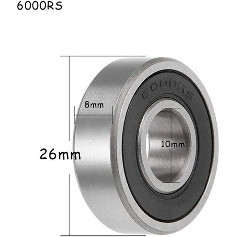 10 Roulements à Billes 6000-2RS 10x26x8 Mm - Double Blindage Acier - Pour Bricolage