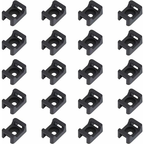 150PCS Attache de câble noir supports 23mmx16mm de type selle support de base de câble (1/5)