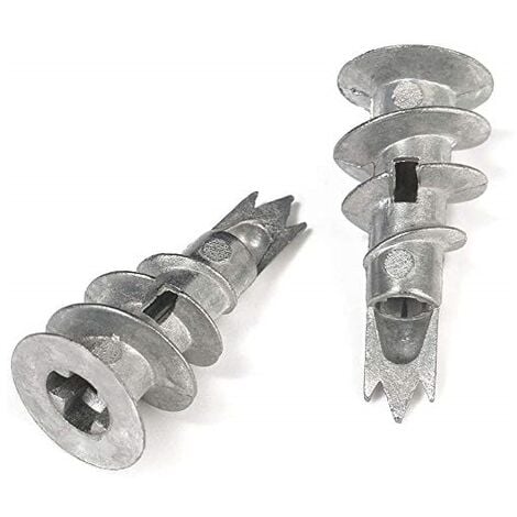 Lot de 50 chevilles de fixation pour plaque de plâtre auto-perçantes - En métal pour plaques de plâtre à une couche et à double couche