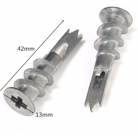 Lot de 50 chevilles de fixation pour plaque de plâtre auto-perçantes - En métal pour plaques de plâtre à une couche et à double couche