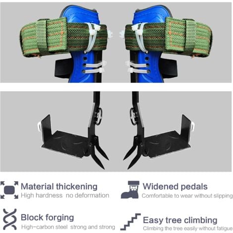 Ensemble de pointes d'escalade d'arbre avec sangles de ceinture de harnais de sécurité réglables, kit d'escalade d'arbre avec 2 engrenages en acier, outils d'escalade