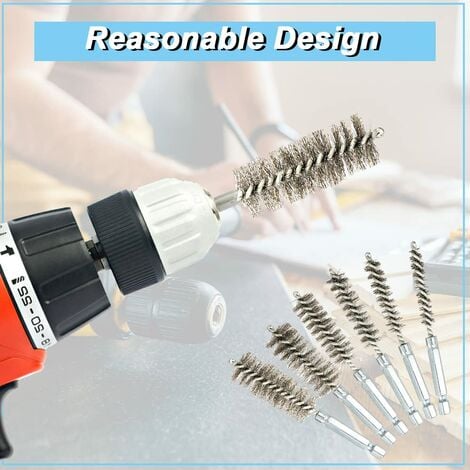 Lot De 24 Brosses De Nettoyage En Acier Inoxydable Pour Perceuse