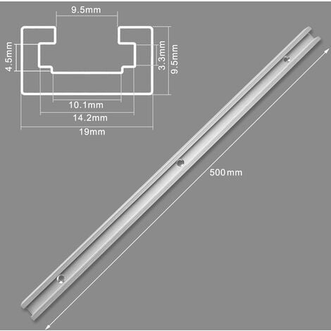 QWORK® 300 mm T-Track T-Slot en Aluminium, Rail à Onglet en T pour Scie à  Table, Défonceuse et Outils de Travail du Bois, 19 x 10mm, 2 Pièces :  : Bricolage