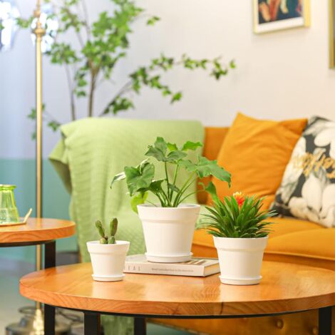 Acan Lot De 6 Soucoupes Rondes En Plastique Pour Pots De Fleurs De 50