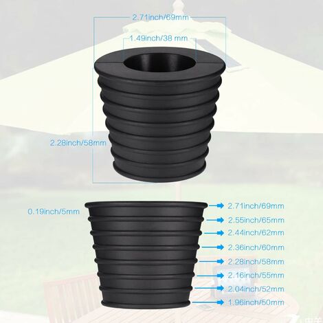 MiOYOOW 2PCS Support Cône Silicone Pour Parasol - Stabilisateur Base Trou Table Patio