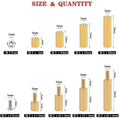 88 Entretoises Adhésives Pour PCB - Nylon PA66, Hauteur 11mm | Pour Trous De 3.0 à 3.2mm, Blanc