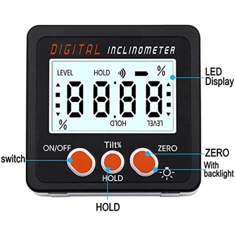 Outil Précision Bricolage Rapporteur D'Angle Numérique Magnétique - Niveau à Bulle Électronique 360° - Pour Bois, Construction, Bricolage Rapporteur D Angle Numérique
