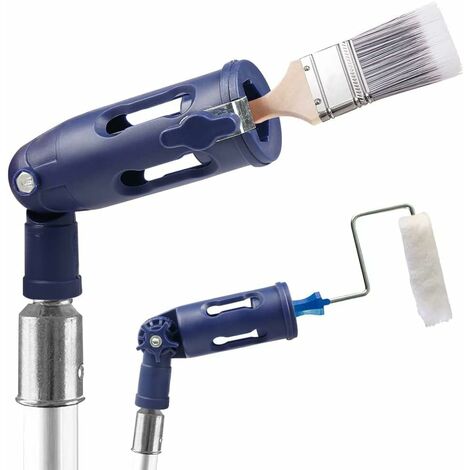 Memkey – Rallonge pinceaux multi-angle – Extension pour rouleau avec rotation 160° – Calibre réglable pour brosses standards – Outil de bordure murs/plafonds
