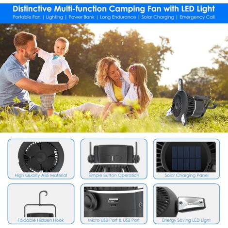 Ventilateur Portable Rechargeable Pitadue - Réglable 360°, Clip Ceinture, 3 Vitesses, écran Température, Pour Sport/extérieur - 5