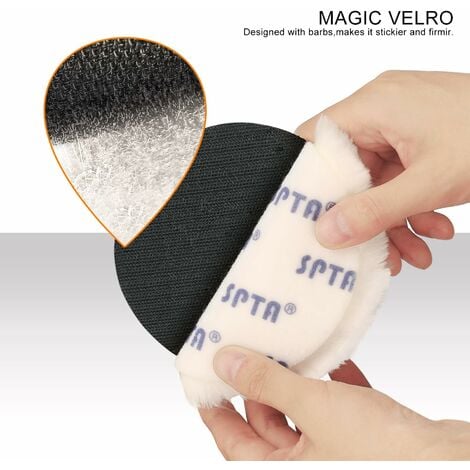 5pcs tao 150mm Bonnet de polissage + Disque de polissage Laine Éponge de polissage Tampon de polissage Tampon de polissage avec adaptateur de perceuse M14 pour machine à polir