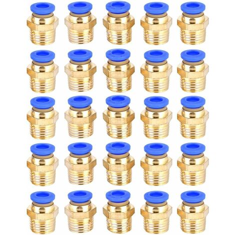 Lot de 25 raccords rapides G1/4 pc6-02 pour tuyau et outils pneumatiques (1/5)