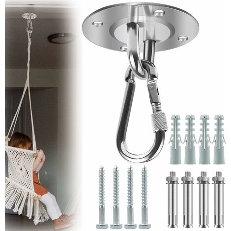 Crochet de Plafond en Acier Inoxydable Support de Plafond 500KG Capacité 180°Rotation Suspension (1/5)