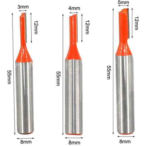 2 Pièces Fraise Routeur 8mm Tige - Set Bits Main Courante Et Accoudoir Travail Du Bois, Outils Charpentier