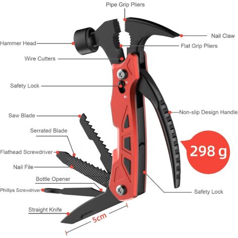 Black + Decker pince outils multifonctions 12 en 1 couteaux mètre scie