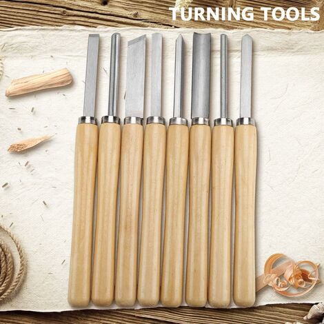 SPEEDWOX - Lot De 4 Ciseaux à Bois Professionnels | Tailles 1/4", 1/2", 3/4", 1" | Acier Carbone 55, Poignée Bois | Avec Sac De Rangement