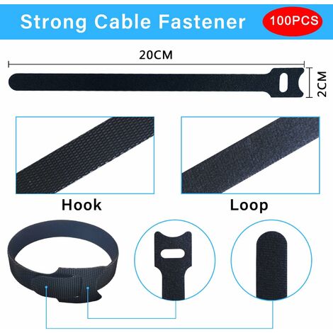 Attaches Câbles Trilancer 50 Pièces - Réutilisables, 20cm, Charge 22kg